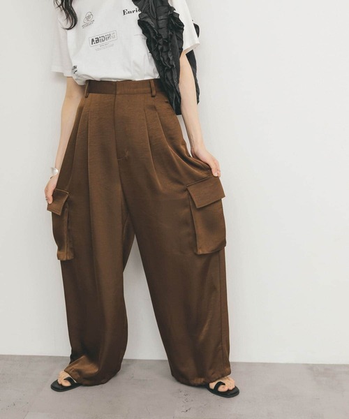 KBF パンツ サテンカーゴパンツ レディース : ZOZOTOWN Yahoo!店