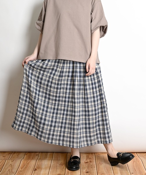 andmary チェック柄スカート ANDMARY】Coco check pleats skirt
