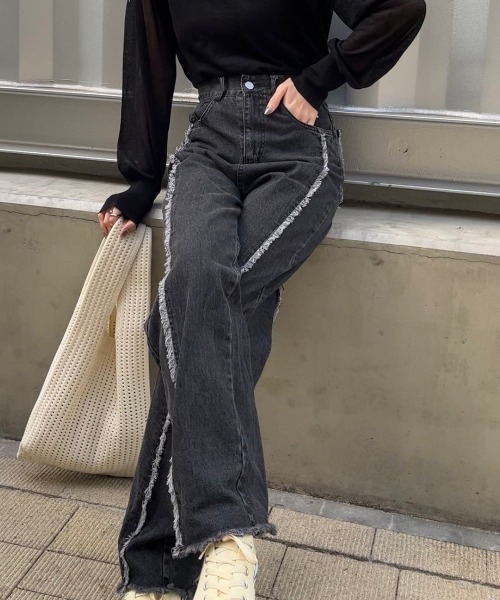 [nemne store] Denim брюки MEDIUM голубой женский 