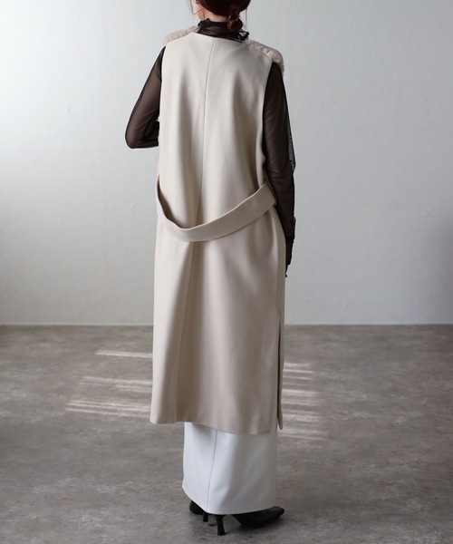 「＆HALF」 「noa-ge」コート M モカ レディース_画像3