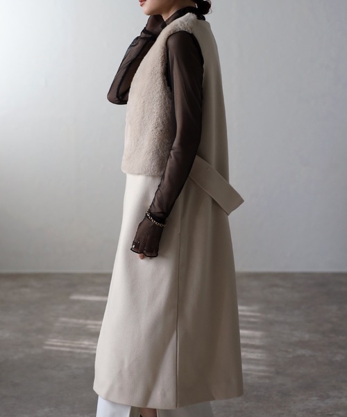 「＆HALF」 「noa-ge」コート M モカ レディース_画像5