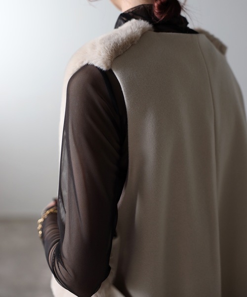 「＆HALF」 「noa-ge」コート M モカ レディース_画像8