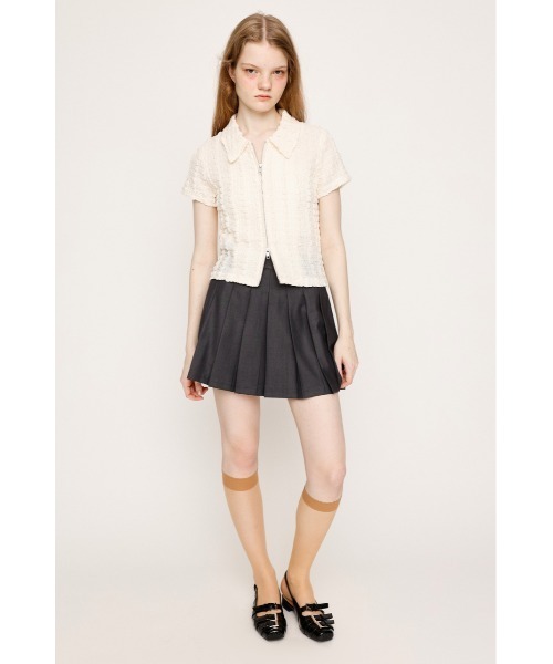 SLY tシャツ FRONT ZIP JQ TOPS フロントジップ ジャガード