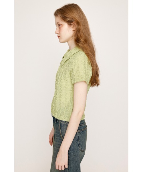 SLY tシャツ FRONT ZIP JQ TOPS フロントジップ ジャガード