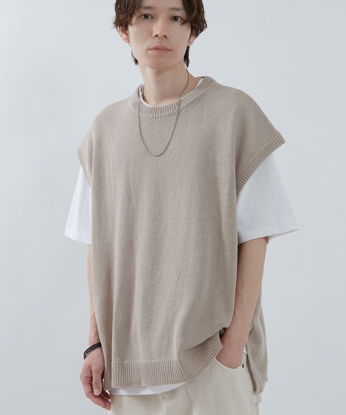 theory luxe リネン100% プルオーバー ニット ベスト ジレ Theory luxe セオリーリュクス プルオーバーリネンニットベスト