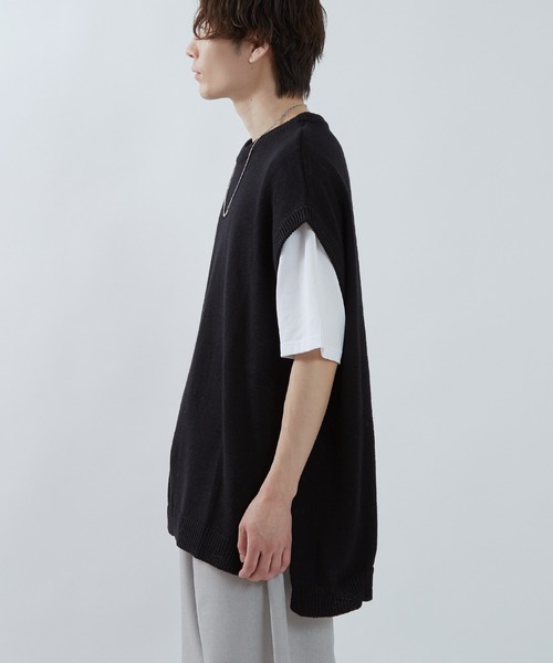 ドゥーズィエムクラス　ニットベスト　レディース　ジレ　コットン　重ね着　黒 Deuxieme Classe（ドゥーズィエムクラス）の「追加 Polite