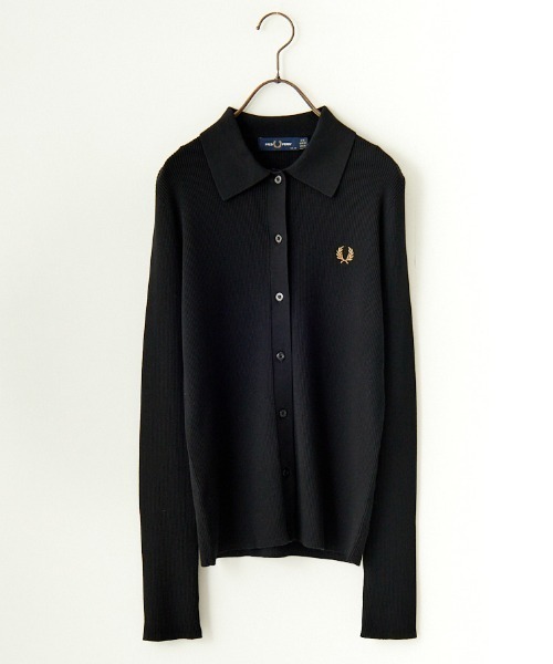 ラウンド  FRED ブラック 8 長袖ポロシャツ PERRY」 「FRED PERRY トップス
