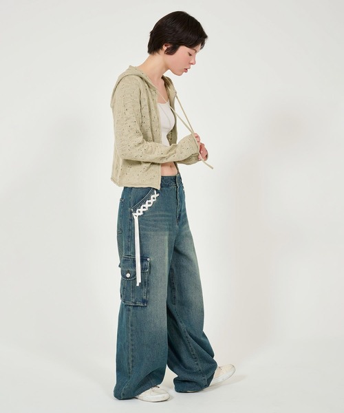 TINA：JOJUN（ティーナジョジュン） ニットパーカー M ネイビー