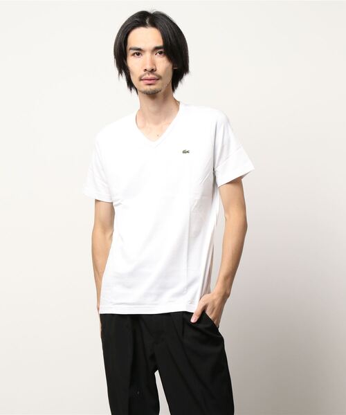 「LACOSTE」 半袖Tシャツ 4 ネイビー メンズ