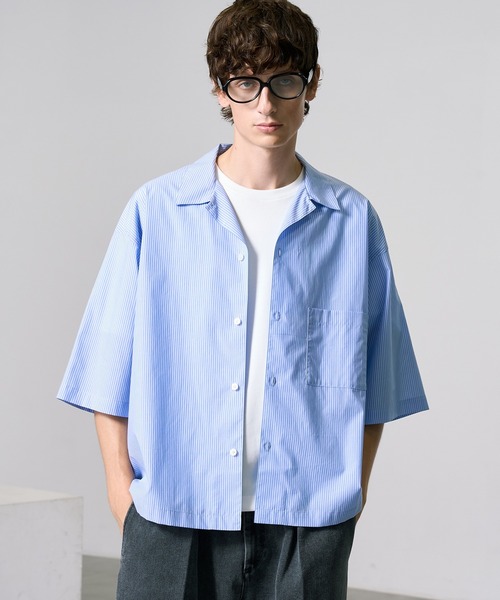 PUBLIC TOKYO パブリックトウキョウ シャツ メンズ 25SS 半袖 PUBLIC TOKYO（パブリックトウキョウ） 半袖シャツ 1 ブルー メンズ
