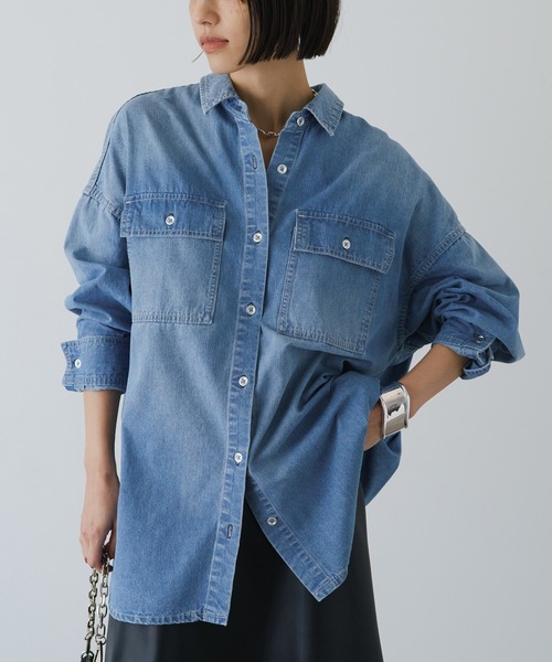 「LOUNGEDRESS」 長袖ブラウス FREE ブルー レディース Loungedress 「LOUNGEDRESS」 長袖シャツ FREE ブルー