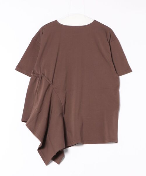 tシャツ LC/LLL アシンメトリーギャザーTシャツ/変形シルエットTシャツ レディース LADY LUCK LUCA tシャツ LC/LLL アシンメトリーギャザーTシャツ