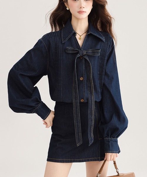 Duccia Grimani シルクシフォントップス　他2点　セットアップ デニムトップススカートセットアップ（セットアップ）｜FAVORITO