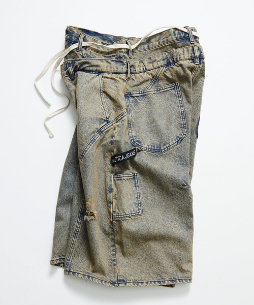 「NAUTICA」 デニムクロップドパンツ LARGE ネイビー メンズ
