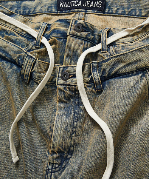 「NAUTICA」 デニムクロップドパンツ LARGE ネイビー メンズ