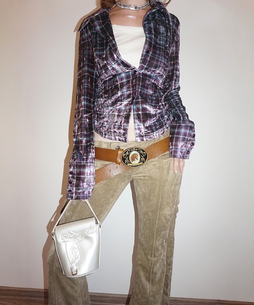 sculptor ブラウス SCULPTOR（スカルプター） ブラウス シャツ Velour Collar Shirt