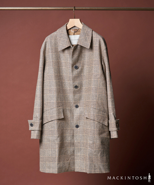 新品同様✨　マッキントッシュ　ロンドン　ステンカラーコート　ウール　M チェック DUNFORD】【Loro Piana Fabric】チェックウールステンカラー