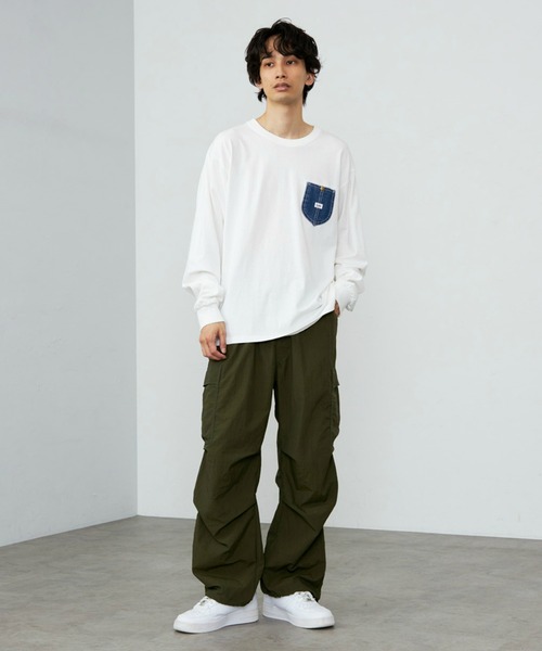 Lee（リー） tシャツ デニムポケット ロングスリーブTシャツ/長袖T