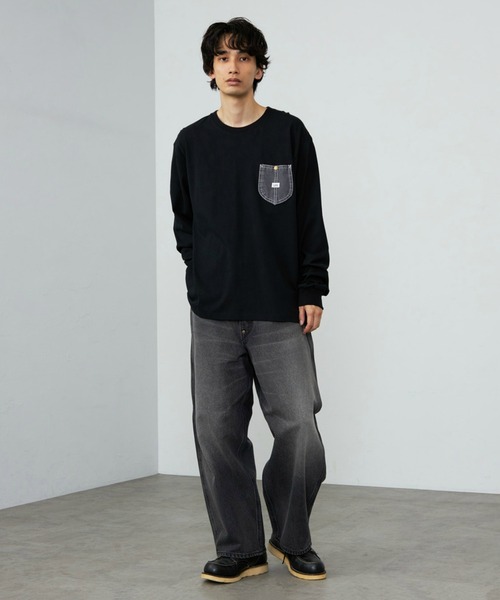 Lee（リー） tシャツ デニムポケット ロングスリーブTシャツ/長袖T