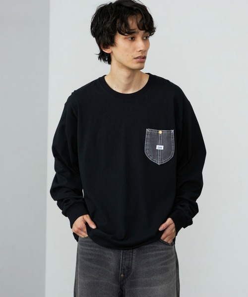 Lee（リー） tシャツ デニムポケット ロングスリーブTシャツ/長袖T