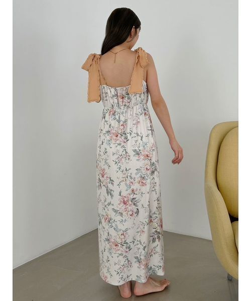 SNIDEL HOME パジャマ ルームウェア ショルダーリボンカットワンピース