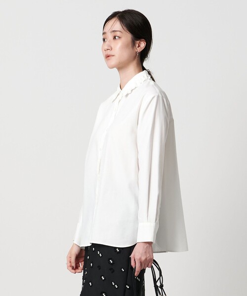 UNITED ARROWS ブラウス シャツ ミニフリルシャツ‐ウォッシャブル