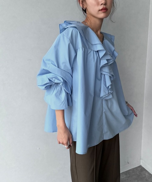 NOGLE ブラウス シャツ 「NOGLE/ノグル」2wayフリルラッフルブラウス
