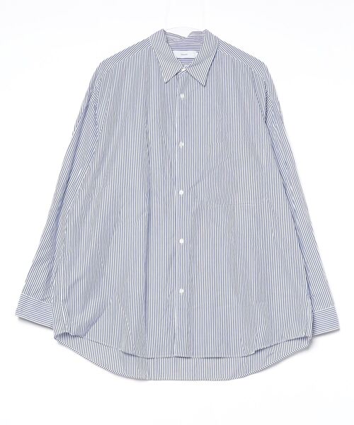 Graphpaper ストライプ 長袖シャツ　即購入可 Graphpaper」 ストライプ柄長袖シャツ FREE ブルー メンズ : ZOZOTOWN