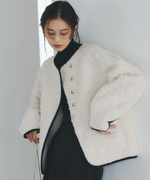 Ballsey ジャケット ノーカラージャケット ミックスヤーン