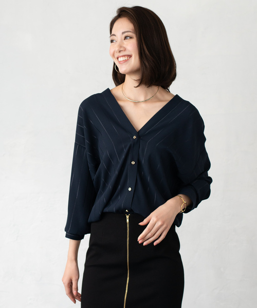 「LOUNGEDRESS」 7分袖ブラウス FREE グレー レディース_画像2