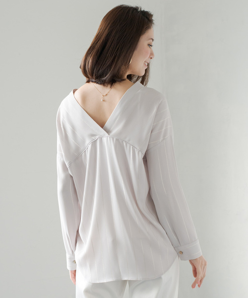 「LOUNGEDRESS」 7分袖ブラウス FREE グレー レディース_画像4