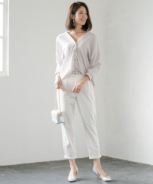 「LOUNGEDRESS」 7分袖ブラウス FREE グレー レディース_画像8