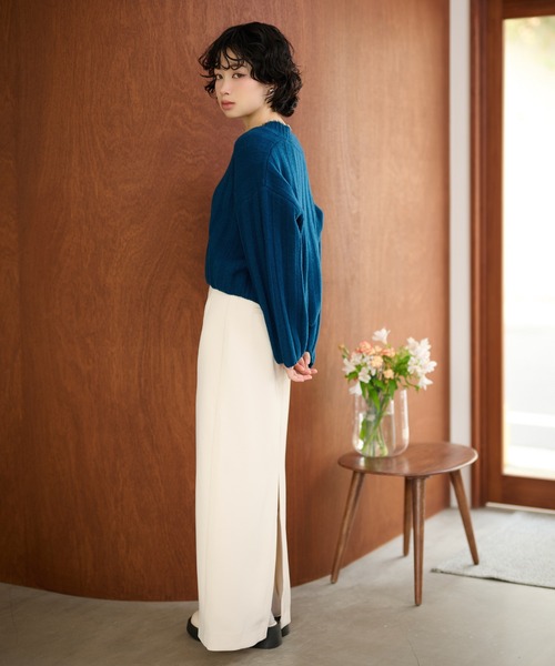 ニット セーター wool wide lib short knit /ウールワイドリブ