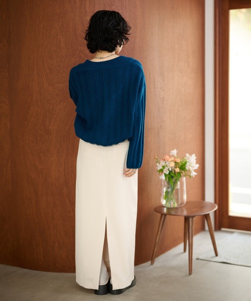 ニット セーター wool wide lib short knit /ウールワイドリブ