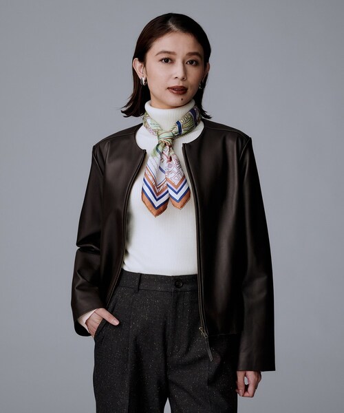 アンタイトル　ラムレザージャケット　ライダース　ブラック　Lサイズ UNTITLED（アンタイトル） レザージャケット ライダース 「着丈短め