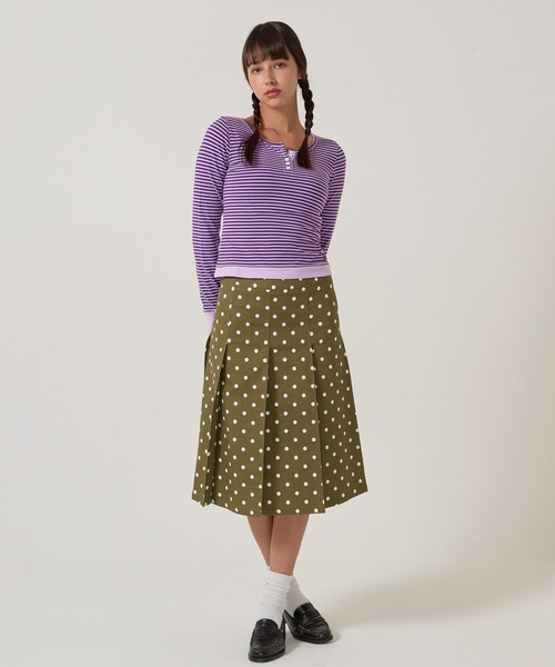 TINA：JOJUN（ティーナジョジュン） スカート ドット柄 プリーツ