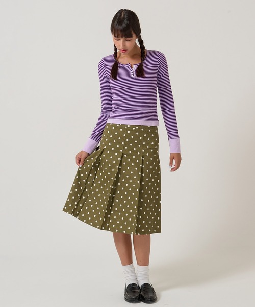 TINA：JOJUN（ティーナジョジュン） スカート ドット柄 プリーツ