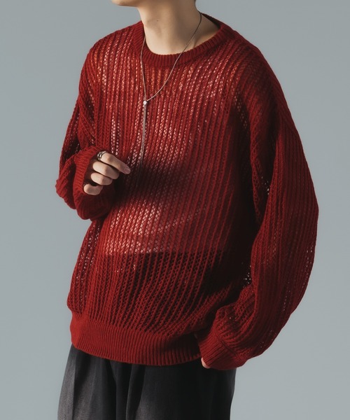 「epnok」 長袖ニット SMALL レッド メンズ_画像3