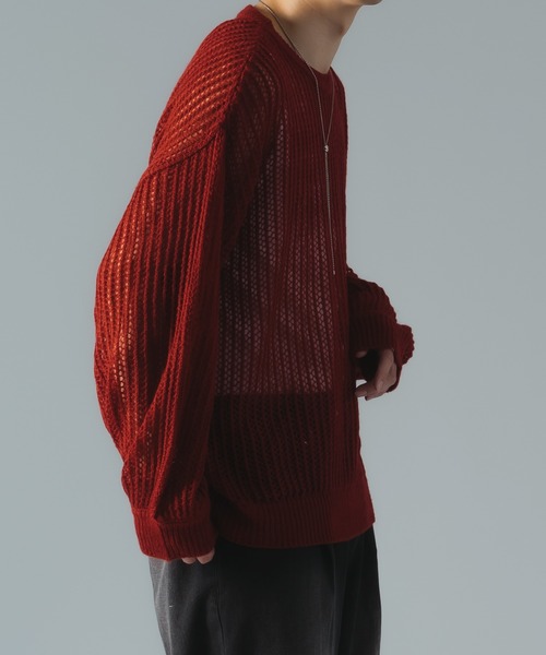 「epnok」 長袖ニット SMALL レッド メンズ_画像5