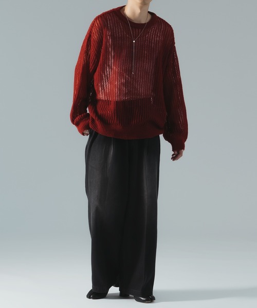 「epnok」 長袖ニット SMALL レッド メンズ_画像6