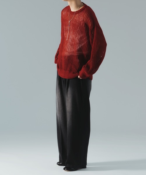 「epnok」 長袖ニット SMALL レッド メンズ_画像7