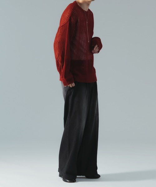 「epnok」 長袖ニット SMALL レッド メンズ_画像9