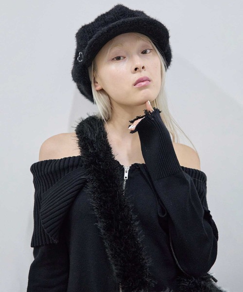 LGB キャスケット　ニット帽 Heart Tattoo 帽子 キャスケット mohair like big casquette / モヘア