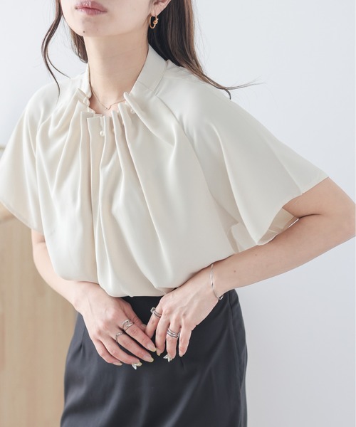 「SUGAR BISKET」 「La-gemme」半袖ブラウス フリー ベージュ レディース_画像4