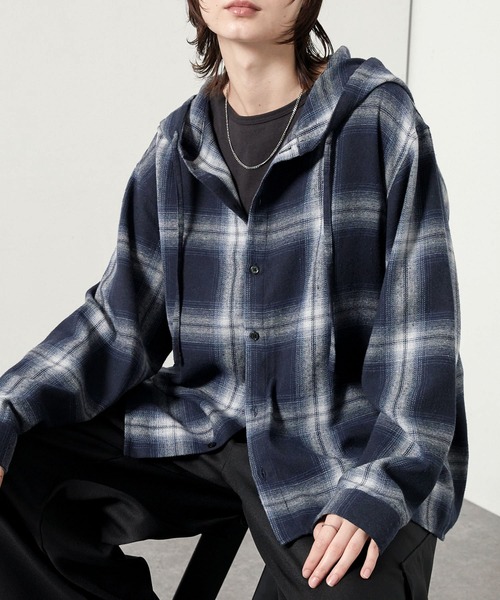 90s Quiksilver ネルシャツ フード付き オンブレL 90s Quiksilver