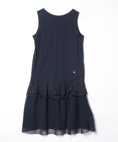 「MUVEIL」 レースドッキングワンピース 38 ネイビー レディース_画像2
