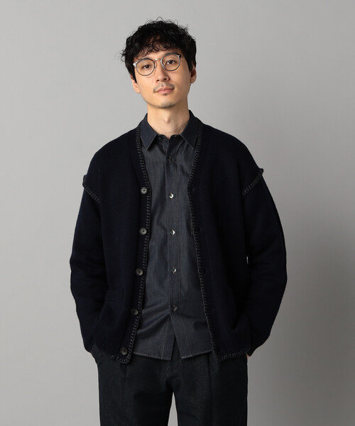 COMME CA MEN（コムサメン） カーディガン ブランケットステッチ