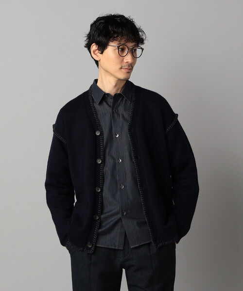 COMME CA MEN（コムサメン） カーディガン ブランケットステッチ