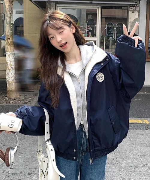 DIAVEL tシャツ 「秋冬新作」裏ボアあったか中綿ブルゾン／韓国風