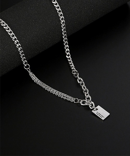 VIBGYOR ネックレス プレートトップシルバーチェーンネックレス/メンズ